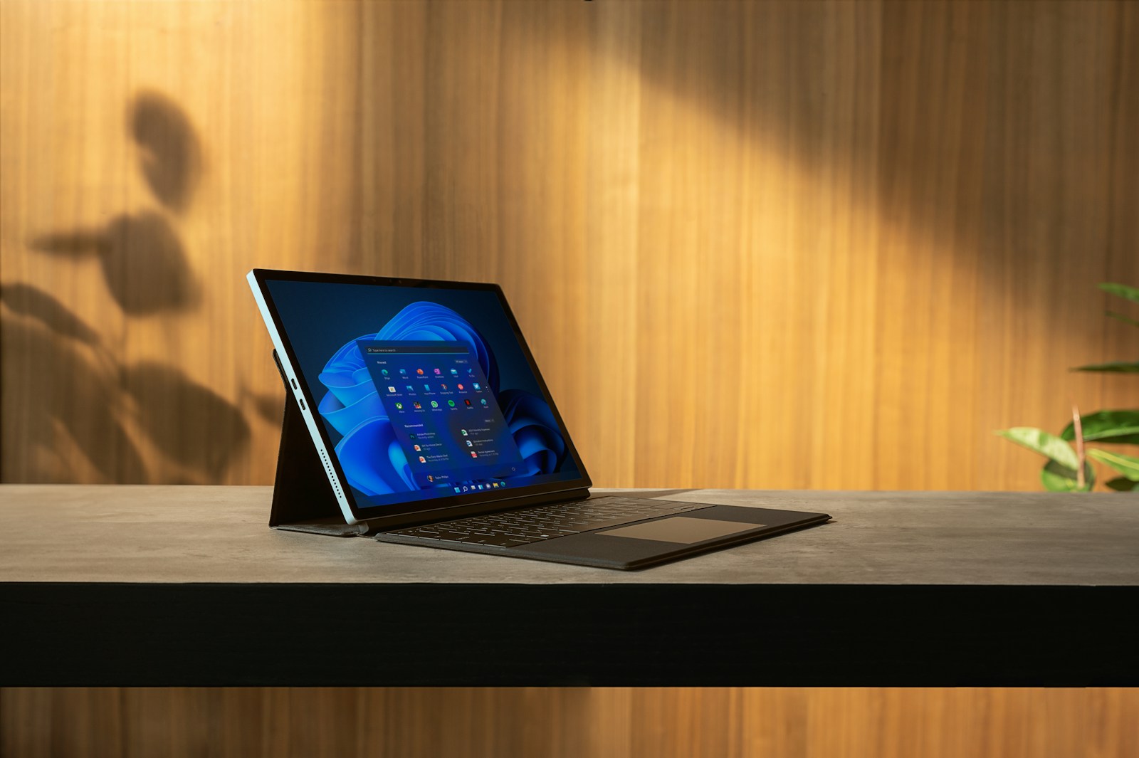 Illustrative stock photograph of a laptop on a desk.