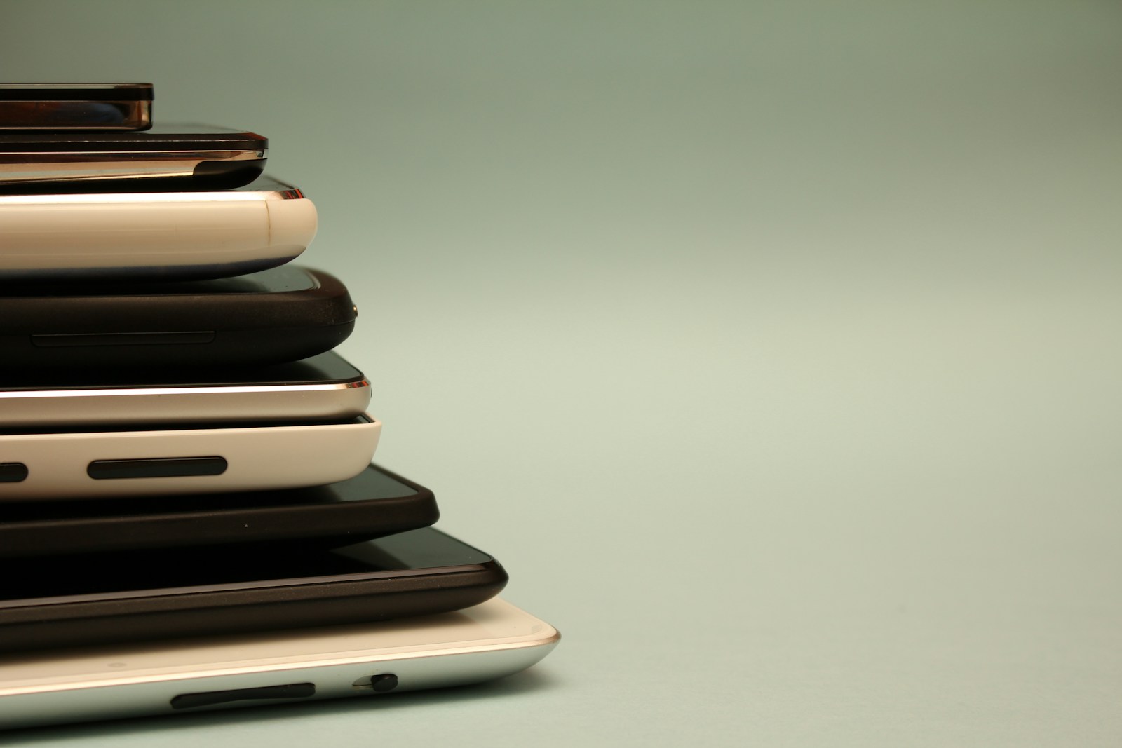 Illustrative stock photograph of mobile phones and other electronic devices.